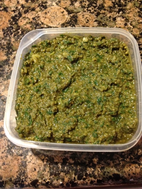 You can make extra and freeze it in an ice cube tray and then you have individual portions of pesto!